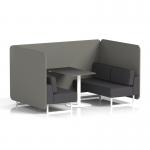 Brixworth 4 Seater Bench Booth With White Legs And Black Table With White Leg In X2 Fabric - Number Panels And Arithmetic Sofa SF004123