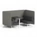Brixworth 4 Seater Bench Booth With White Legs And Black Table With White Leg In X2 Fabric - Number Panels And Arithmetic Sofa SF004123