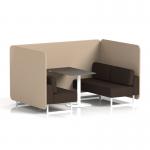 Brixworth 4 Seater Bench Booth With White Legs And Black Table With White Leg In Synergy Fabric - Affix Panels And Wed Sofa SF004132