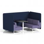 Brixworth 4 Seater Bench Booth With White Legs And Black Table With White Leg In Synergy Fabric - Alike Panels And Order Sofa SF004133