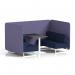 Brixworth 4 Seater Bench Booth With White Legs And Black Table With White Leg In Synergy Fabric - Order Panels And Alike Sofa SF004135