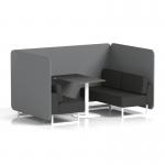 Brixworth 4 Seater Bench Booth With White Legs And Black Table With White Leg In Synergy Fabric - Partner Panels And Mix Sofa SF004136