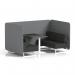 Brixworth 4 Seater Bench Booth With White Legs And Black Table With White Leg In Synergy Fabric - Partner Panels And Mix Sofa SF004136