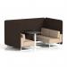 Brixworth 4 Seater Bench Booth With White Legs And Black Table With White Leg In Synergy Fabric - Wed Panels And Affix Sofa SF004137