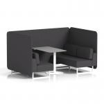 Brixworth 4 Seater Bench Booth With White Legs And Grey Table With White Leg In X2 Fabric - Arithmetic Panels And Sofa SF004150