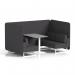 Brixworth 4 Seater Bench Booth With White Legs And Grey Table With White Leg In X2 Fabric - Arithmetic Panels And Sofa SF004150