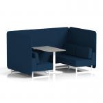 Brixworth 4 Seater Bench Booth With White Legs And Grey Table With White Leg In X2 Fabric - Calculus Panels And Sofa SF004151