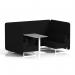 Brixworth 4 Seater Bench Booth With White Legs And Grey Table With White Leg In X2 Fabric - Diameter Panels And Sofa SF004152