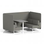 Brixworth 4 Seater Bench Booth With White Legs And Grey Table With White Leg In X2 Fabric - Number Panels And Sofa SF004153