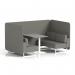 Brixworth 4 Seater Bench Booth With White Legs And Grey Table With White Leg In X2 Fabric - Number Panels And Sofa SF004153
