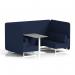 Brixworth 4 Seater Bench Booth With White Legs And Grey Table With White Leg In Synergy Fabric - Alike Panels And Sofa SF004163