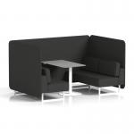 Brixworth 4 Seater Bench Booth With White Legs And Grey Table With White Leg In Synergy Fabric - Mix Panels And Sofa SF004164