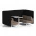 Brixworth 4 Seater Bench Booth With White Legs And Grey Table With White Leg In X2 Fabric - Diameter Panels And Theory Sofa SF004182