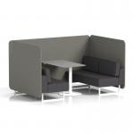 Brixworth 4 Seater Bench Booth With White Legs And Grey Table With White Leg In X2 Fabric - Number Panels And Arithmetic Sofa SF004183