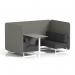 Brixworth 4 Seater Bench Booth With White Legs And Grey Table With White Leg In X2 Fabric - Number Panels And Arithmetic Sofa SF004183