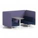 Brixworth 4 Seater Bench Booth With White Legs And Grey Table With White Leg In Synergy Fabric - Order Panels And Alike Sofa SF004195