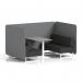 Brixworth 4 Seater Bench Booth With White Legs And Grey Table With White Leg In Synergy Fabric - Partner Panels And Mix Sofa SF004196