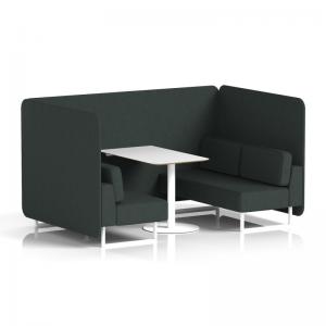 Brixworth 4 Seater Bench Booth With White Legs And White Table With