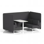 Brixworth 4 Seater Bench Booth With White Legs And White Table With White Leg In X2 Fabric - Arithmetic Panels And Sofa SF004210