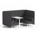 Brixworth 4 Seater Bench Booth With White Legs And White Table With White Leg In X2 Fabric - Arithmetic Panels And Sofa SF004210