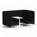 Brixworth 4 Seater Bench Booth With White Legs And White Table With White Leg In X2 Fabric - Diameter Panels And Sofa SF004212