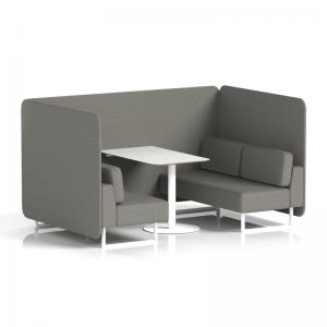 Brixworth 4 Seater Bench Booth With White Legs And White Table With