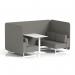 Brixworth 4 Seater Bench Booth With White Legs And White Table With White Leg In X2 Fabric - Number Panels And Sofa SF004213