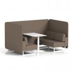 Brixworth 4 Seater Bench Booth With White Legs And White Table With White Leg In X2 Fabric - Theory Panels And Sofa SF004215