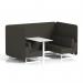 Brixworth 4 Seater Bench Booth With White Legs And White Table With White Leg In Main Line Flax Fabric - Temple Panels And Sofa SF004219