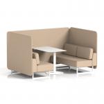 Brixworth 4 Seater Bench Booth With White Legs And White Table With White Leg In Synergy Fabric - Affix Panels And Sofa SF004222
