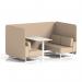 Brixworth 4 Seater Bench Booth With White Legs And White Table With White Leg In Synergy Fabric - Affix Panels And Sofa SF004222