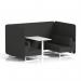Brixworth 4 Seater Bench Booth With White Legs And White Table With White Leg In Synergy Fabric - Mix Panels And Sofa SF004224