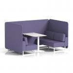 Brixworth 4 Seater Bench Booth With White Legs And White Table With White Leg In Synergy Fabric - Order Panels And Sofa SF004225