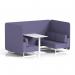 Brixworth 4 Seater Bench Booth With White Legs And White Table With White Leg In Synergy Fabric - Order Panels And Sofa SF004225