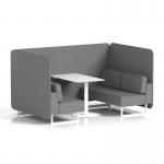 Brixworth 4 Seater Bench Booth With White Legs And White Table With White Leg In Synergy Fabric - Partner Panels And Sofa SF004226