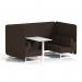 Brixworth 4 Seater Bench Booth With White Legs And White Table With White Leg In Synergy Fabric - Wed Panels And Sofa SF004227