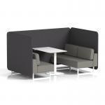 Brixworth 4 Seater Bench Booth With White Legs And White Table With White Leg In X2 Fabric - Arithmetic Panels And Number Sofa SF004240