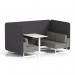 Brixworth 4 Seater Bench Booth With White Legs And White Table With White Leg In X2 Fabric - Arithmetic Panels And Number Sofa SF004240
