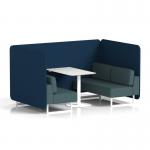 Brixworth 4 Seater Bench Booth With White Legs And White Table With White Leg In X2 Fabric - Calculus Panels And Polygon Sofa SF004241