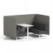 Brixworth 4 Seater Bench Booth With White Legs And White Table With White Leg In X2 Fabric - Number Panels And Arithmetic Sofa SF004243