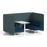 Brixworth 4 Seater Bench Booth With White Legs And White Table With White Leg In X2 Fabric - Polygon Panels And Calculus Sofa SF004244