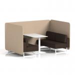 Brixworth 4 Seater Bench Booth With White Legs And White Table With White Leg In Synergy Fabric - Affix Panels And Wed Sofa SF004252