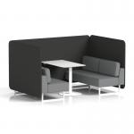 Brixworth 4 Seater Bench Booth With White Legs And White Table With White Leg In Synergy Fabric - Mix Panels And Partner Sofa SF004254