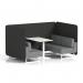 Brixworth 4 Seater Bench Booth With White Legs And White Table With White Leg In Synergy Fabric - Mix Panels And Partner Sofa SF004254