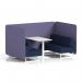 Brixworth 4 Seater Bench Booth With White Legs And White Table With White Leg In Synergy Fabric - Order Panels And Alike Sofa SF004255