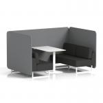 Brixworth 4 Seater Bench Booth With White Legs And White Table With White Leg In Synergy Fabric - Partner Panels And Mix Sofa SF004256