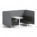 Brixworth 4 Seater Bench Booth With White Legs And White Table With White Leg In Synergy Fabric - Partner Panels And Mix Sofa SF004256