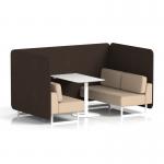 Brixworth 4 Seater Bench Booth With White Legs And White Table With White Leg In Synergy Fabric - Wed Panels And Affix Sofa SF004257