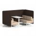 Brixworth 4 Seater Bench Booth With White Legs And White Table With White Leg In Synergy Fabric - Wed Panels And Affix Sofa SF004257
