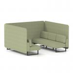 Brixworth 6 Seater Bench Booth With Black Legs In Rivet Fabric - Burnish Panels And Sofa SF004264